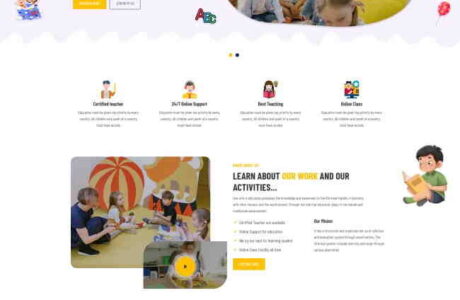 儿童教育服务机构HTML5网站模板免费分享